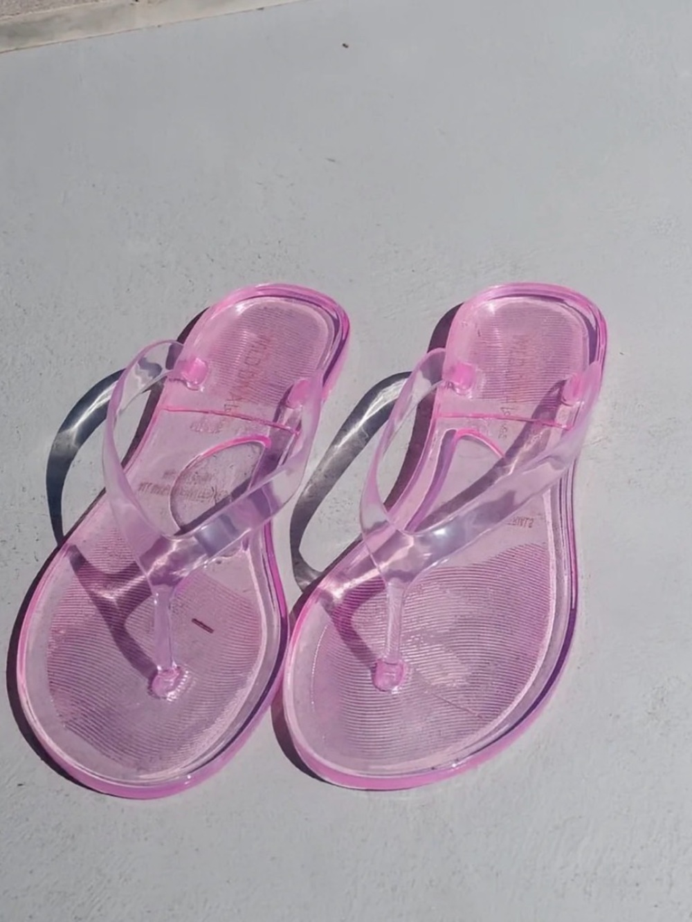 Wild Diva Pink Clear Jelly Flip Flop Sandals